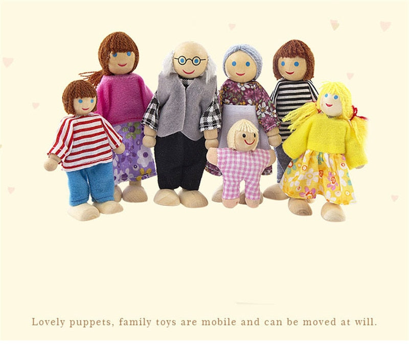 Wooden Dollhouse Furniture Miniature Toy for Dolls Kids Children House Play Toy Mini Furniture Sets Doll Toys Boys Girls