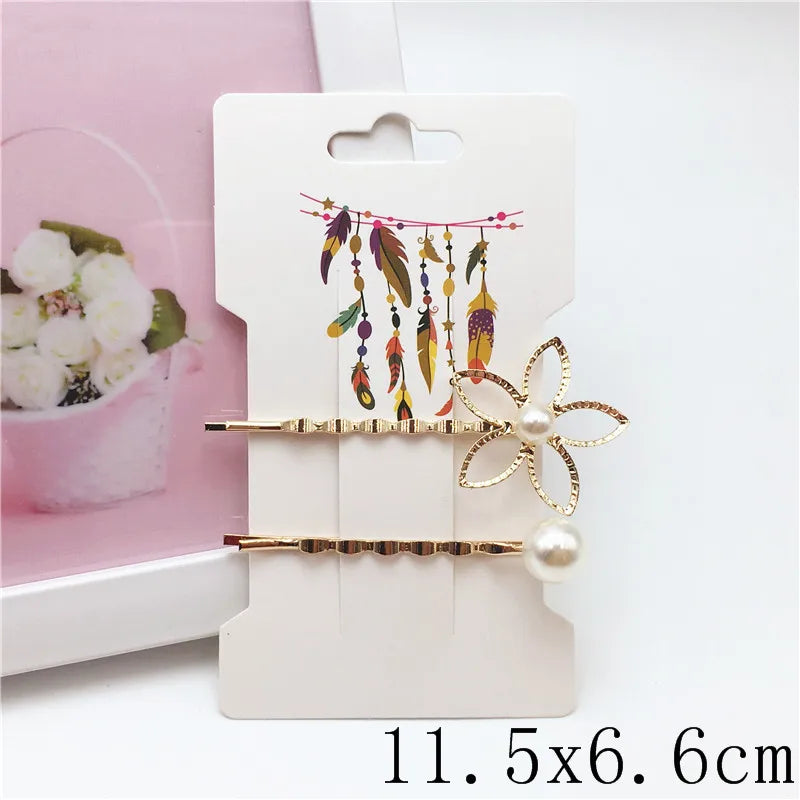100pcs Multi-Style Hair Clip Cards Hair Accessories Jewelry Display Card Fashion Hair Clip Packaging Vintage Classic Card