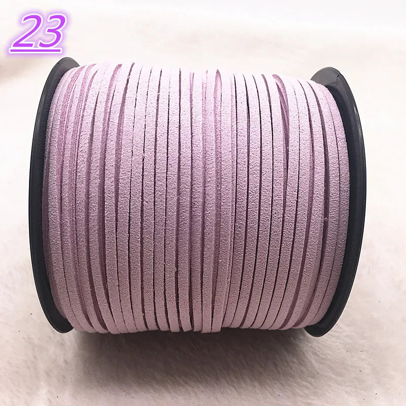 NEW 5yards/Lot 3mm Double Sided Suede Braided Cord Korean Velvet Leather Handmade Beading Bracelet Jewelry String
