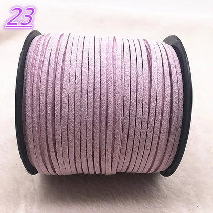 NEW 5yards/Lot 3mm Double Sided Suede Braided Cord Korean Velvet Leather Handmade Beading Bracelet Jewelry String