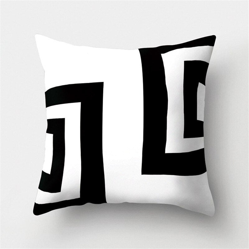 45x45cm Black White Geometric Cushion Cover Car Pillowcase Sofa Cushions Decorative Pillowcover Home Decor Pillow Cases