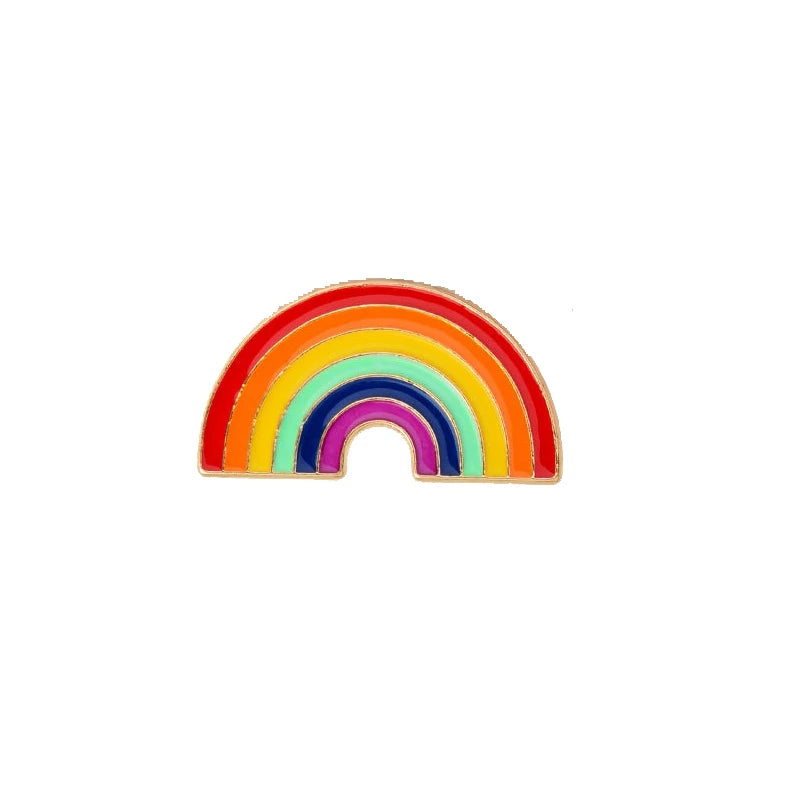 Rainbow Enamel Lapel Cartoon Pins Fruits Food Mix Brooches Badges Backpack Cute Pins for Friends Jewelry