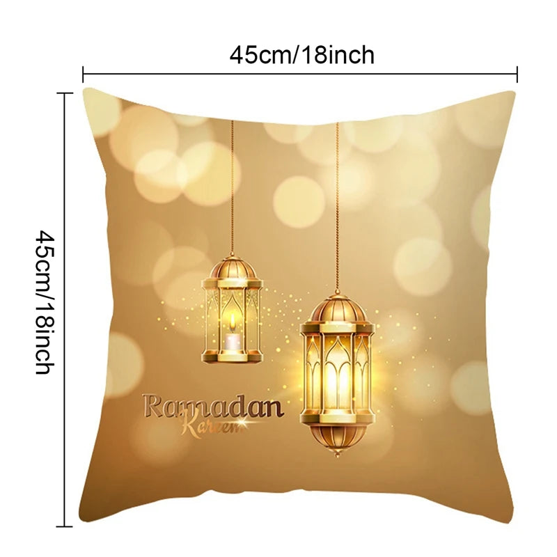 Ramadan MUBARAK Cushion Cover Eid Mubarak Decoration Islamic Muslim Party Favors Islam Eid Al Adha Ramadan Kareem 45x45cm