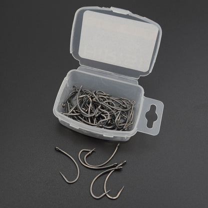100pcs Coating High Carbon Stainless Steel Barbed Carp Fishing Hooks Pack With Retail Original Box 8003