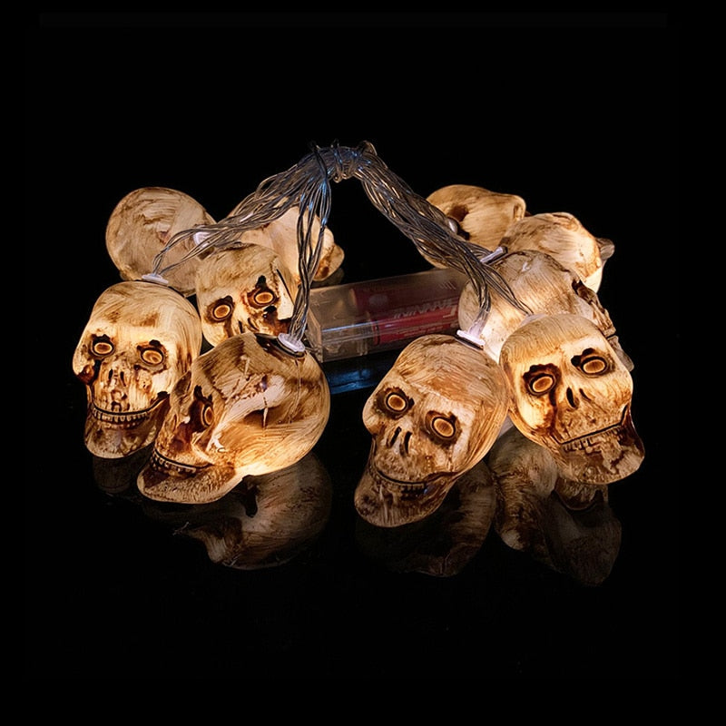 1.5M 10LED Halloween Horror Pumpkin Skull Led String Light Bat Ghost Outdoor Lamp Garland for Halloween Party Home Hanging Decor