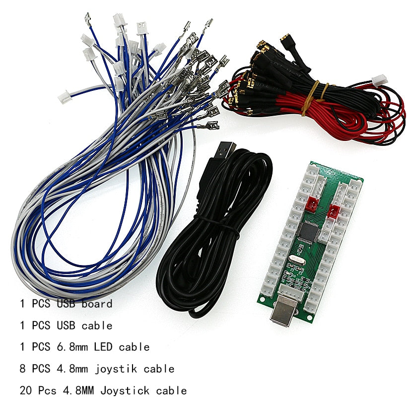 2 Players Arcade Zero Delay USB Encoder PC PS3 Raspberry Pi Android Joystick Board 5v LED Push Button Controller DIY