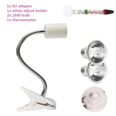 25W UVA&uvb Adjust Temperature Lamps Turtle Reptile Heat Back Pet Light Tortoise Calcium Solarium  Aquarium Habitat Lighting