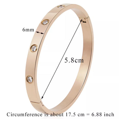 Beautiful Lovers Bracelets Woman Bracelets Stainless Steel Bangles and Bangles Cubic Zirconia Golden Woman Jewelry
