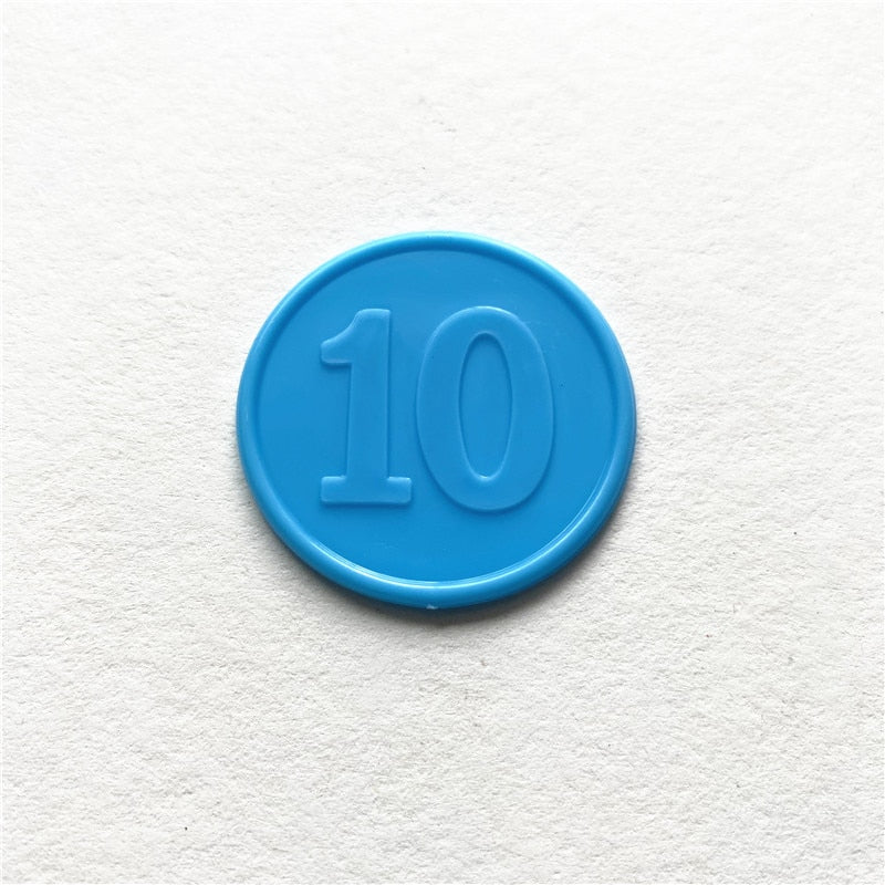 10pcs/Lots!Plastic Poker Chip for Gaming Tokens Plastic Coins Family Club Board Games Toy Creative for Children