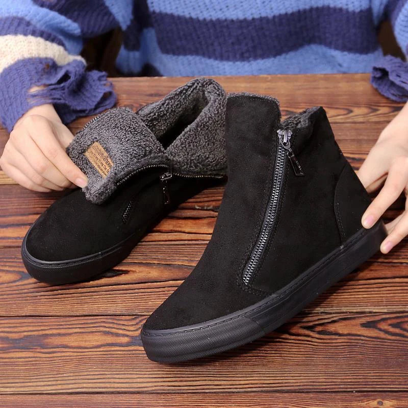 2023 Winter Snow Boots Women Winter Shoes Zip Warm Plush Cold Winter Flat Cotton Shoes Ladies Brand Ankle Botas Black