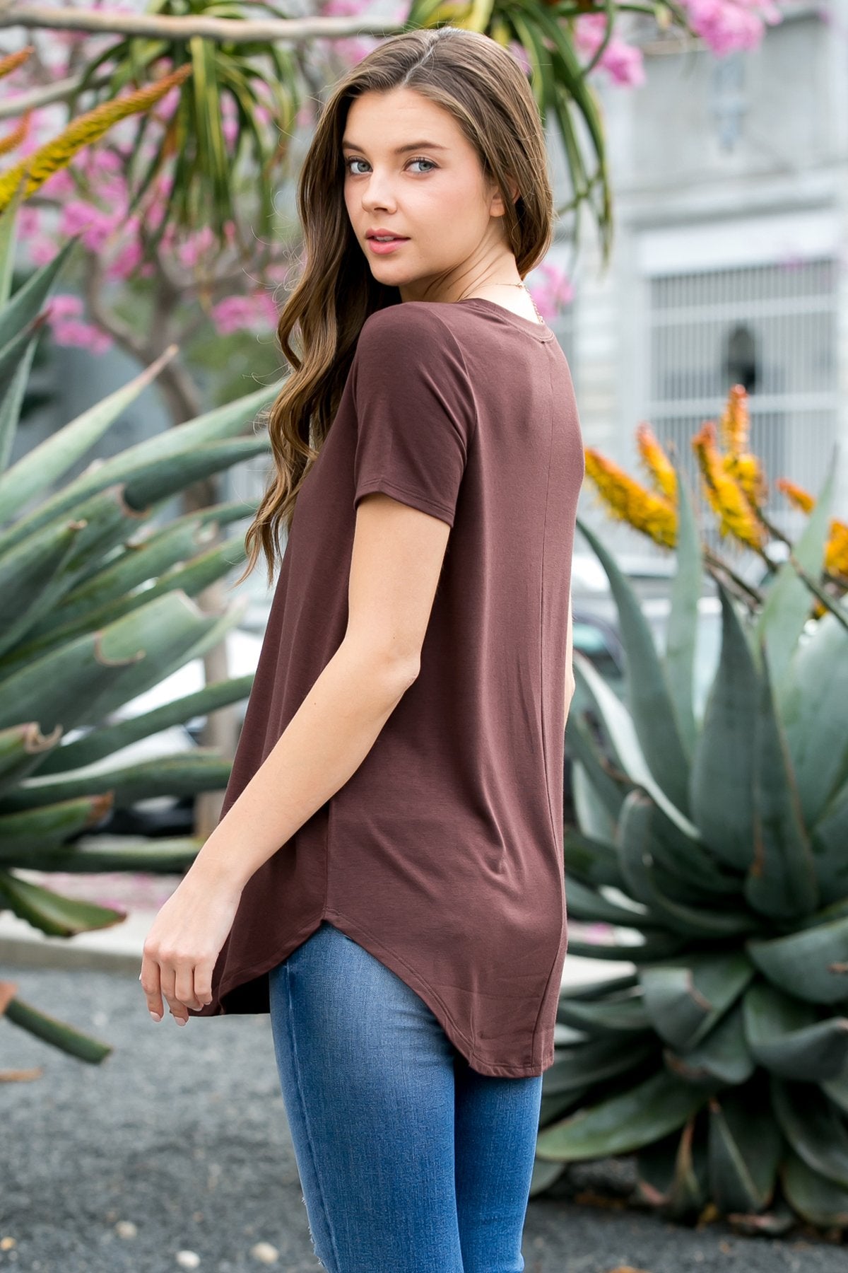 Short Sleeved Round Neck Boyfriend Tunic