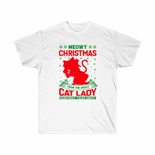 Meowy Christmas Cat Lady Holiday Tshirt