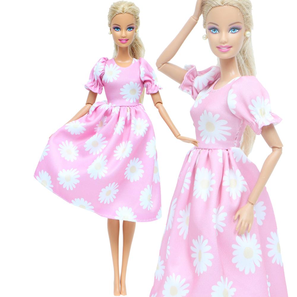 1 PCS Handmade Fashion Outfit Short Dress Cartoon Cute Pattern T-Shirt Pants Trousers Accessories Clothes for Barbie Doll Toys