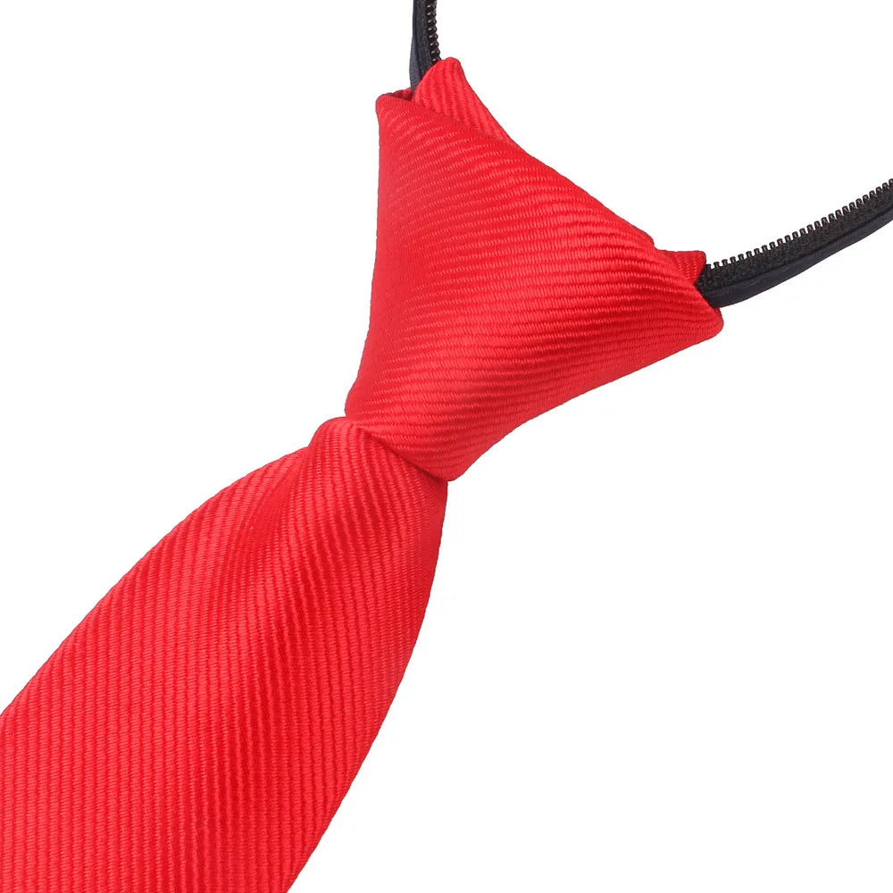 Zipper Necktie for Men Women Tie for Boys Girls Suits 6cm SolidTies Slim Girls Neck Tiie Gravatas Rubber Pre-Tied Tie