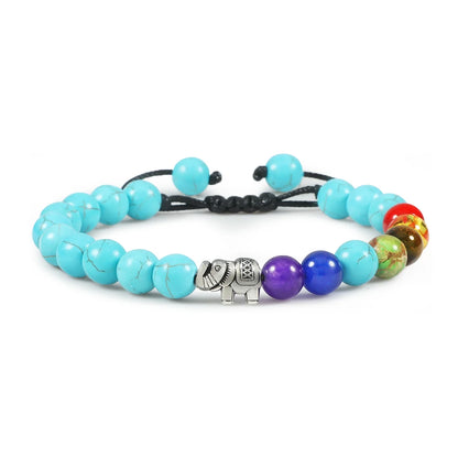 Natural Stone Tiger Eye 7 Chakra Bracelets & Bangles Yoga Balance Beads Buddha Prayer Elastic Bracelet Men Pulseira Masculina