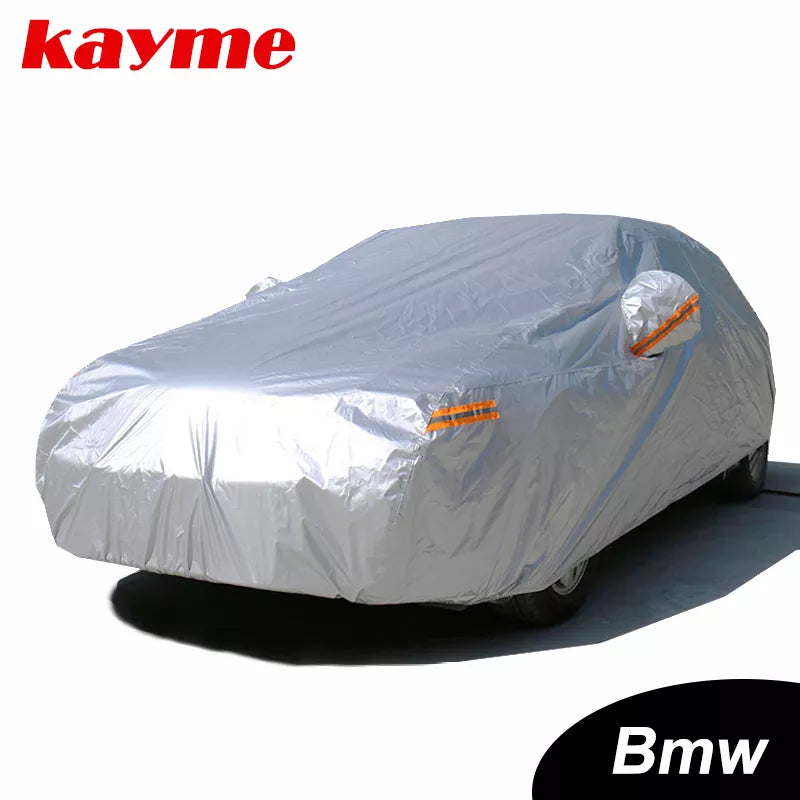 Kayme Waterproof Car Covers Outdoor Sun Protection Cover for Car for BMW E46 E60 E39 X5 X6 X3 Z4 E90 E36 E34 E30 F10 F30 Sedan