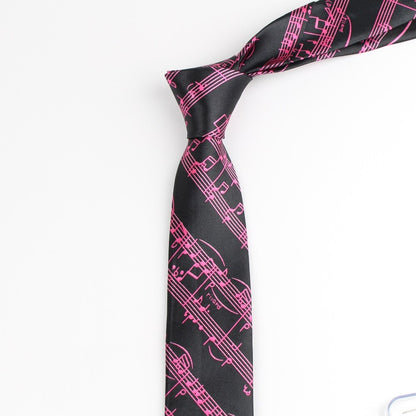 Men's Fashion Neckties Helloween Festival Christmas Tie Soft Designer  Character Necktie Music Score Piano Guitar