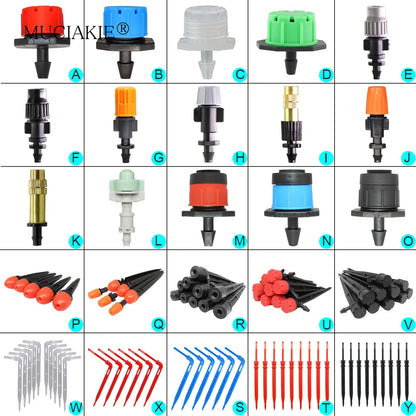 MUCIAKIE Variety Style Adjustable Irrigation Sprinkler Garden Emitters Stake Dripper Micro Spray Rotating Nozzle Watering Arrow