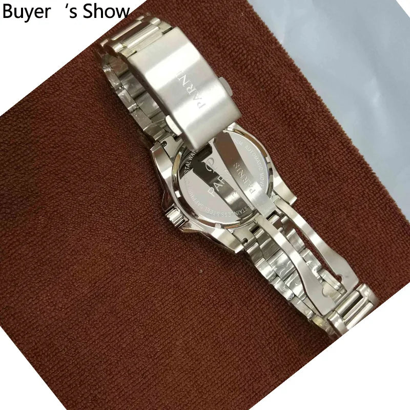 Parnis 44MM Luxury Automatic Diver Watch Waterproof 200m Stainless Steel Mechanical Men's Watches Sapphire Glass With Box