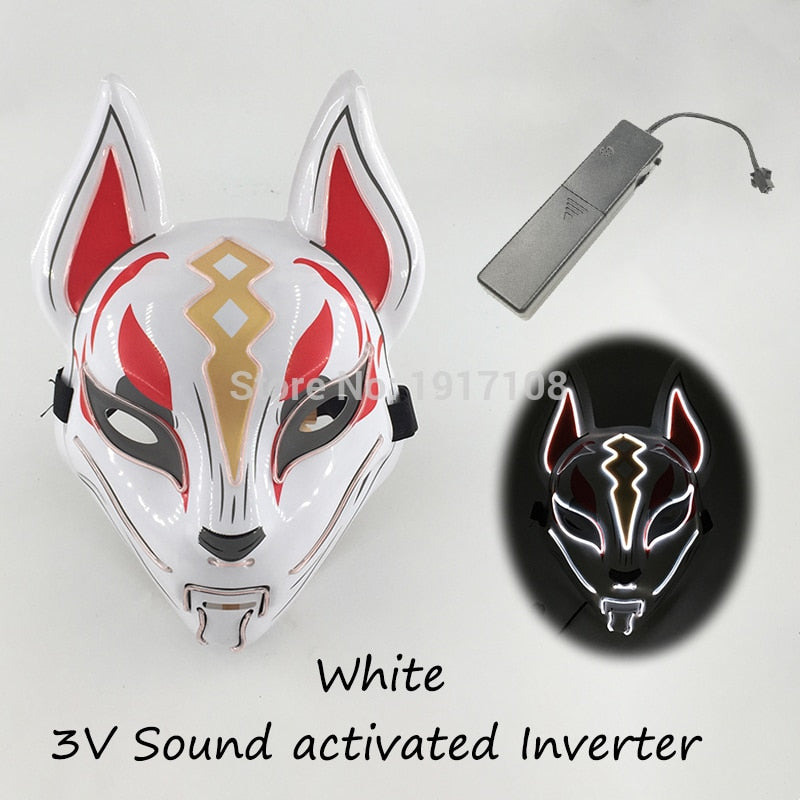 Fashion Halloween Party Mask Light Up Neon LED Mask for Halloween Carnival Party Glowing Anime Mask for Cosplay Decoration