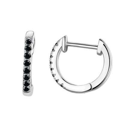 WOSTU 925 Sterling Silver Classic Round Silver Hoop Earrings Authentic Clear Zircon Earrings for Women Jewelry CQE498