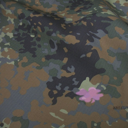 1.5M Width German Flecktarn Camo Fabric Army Jungle Camouflage Spots Cloth TC Cotton Field Training Military Fans DIY Material
