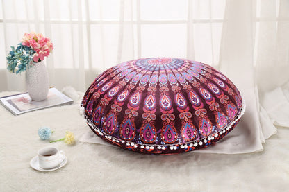 Colorful Mandala Floor Pillows Ottoman Round Bohemian Meditation Cushion Pillow Pouf48