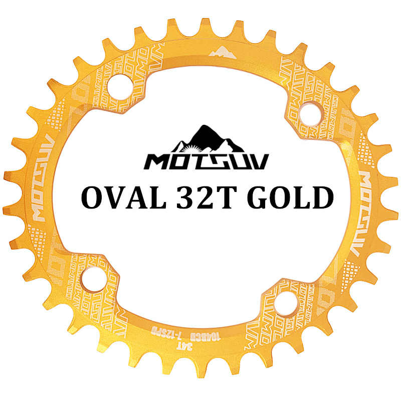 MOTSUV Bicycle Crank 104BCD 32t/34t/36t/38t Oval Chainring Narrow Wide MTB Bike Chainwheel Circle Crankset Plate Bicycle Parts