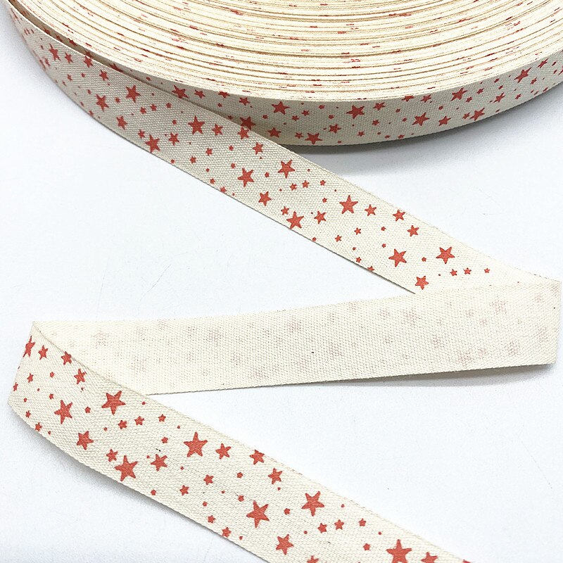 New 5yards 15mm Christmas Printed Polyester Cotton Ribbon DIY Wedding Christmas Party