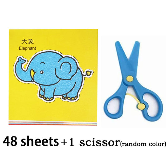 48pcs Children Handmade Paper Cut Book Craft Toys DIY Kids Crafts Cartoon Scrapbooking Paper Toys for Kids Learning Toys
