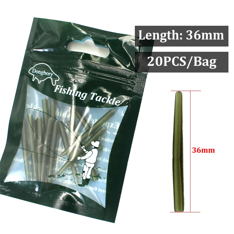 20PCS Carp Fishing Accessories Anti Tangle Sleeves Line Aligner Hook Sleeve for Carp Fishing Rig Hair Ronnie Rig Terminal Tackle