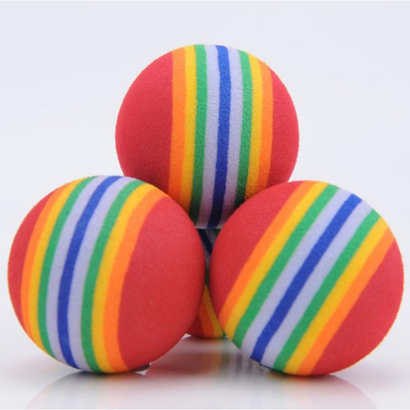 2pcs/Pack Diameter 63mm Big Golf Balls Cat Dog Puppy Pets Chew Ball Golf Practice Soft Rainbow Toys New Tennis Balls 9g/Pcs Golf