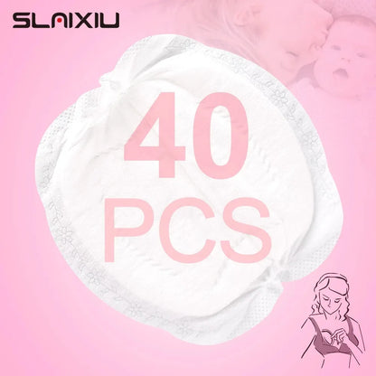 SLAIXIU 40 Pieces Breast Pads Nursing Pads Disposable Breast Pads Breastfeeding Accessories Ultra-Thin Dry Soft