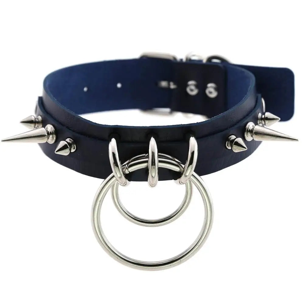 KMVEXO Punk Spike Metal Collar Girls Leather Harness Choker Necklace for Women Party Club Chockers Gothic Jewelry Harajuku 2019