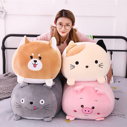 Soft Animal Cartoon Pillow Cushion Cute Fat Dog Cat Totoro Penguin Pig Plush Toy Stuffed Lovely Kids Birthday