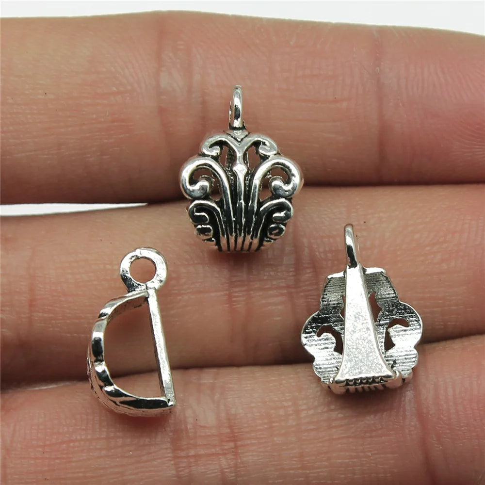 20pcs Connector Charms Bail Beads Antique Silver Color Bail Beads Charms Jewelry Findings DIY Bail Beads Charms Connector