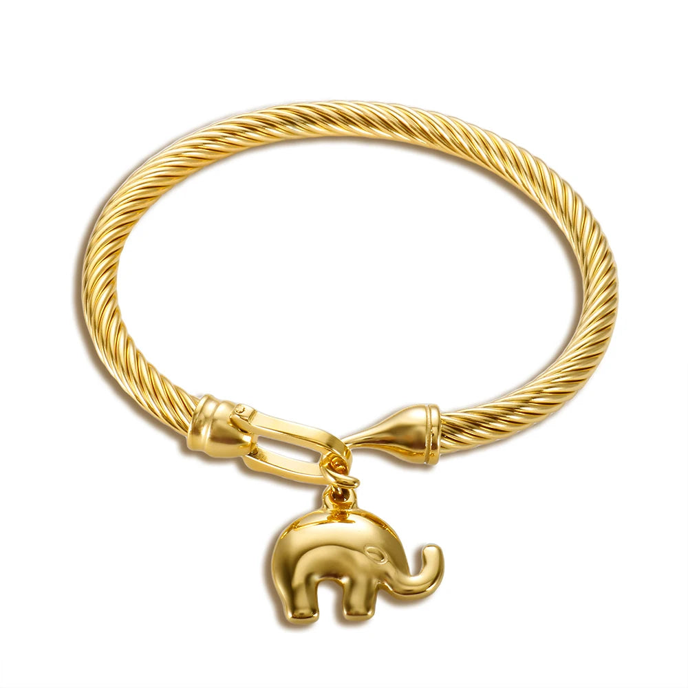 MSX Gold Plating Stainless Steel Bangles Bracelets Vintage Love Roman Numerals Wristband Bracelets Bangles for Men Women
