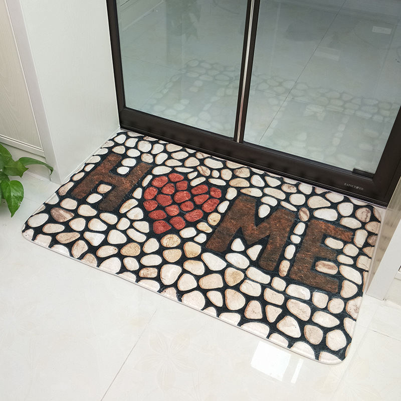 Colorful Stones Bath Mat Set Thicken Flannel Bathroom Carpets Toilet Rugs WC Room Floor Pads Tapis Salle De Bain 45*75 45*120cm
