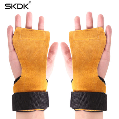 Crossfit 1Pair Gimnasio Fitness Leather Hand Grip Gymnastics Guard Palm Protectors Glove Pull Up Weight Lifting Glove Academia
