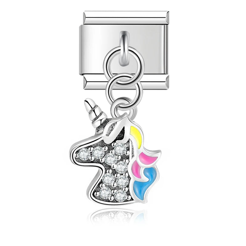 Hapiship 9mm Width Original Daisy Heart Love Butterfly Mom Cat Motorcycle Elephant Charm Fit 9mm Bracelet Jewelry Making DJ009