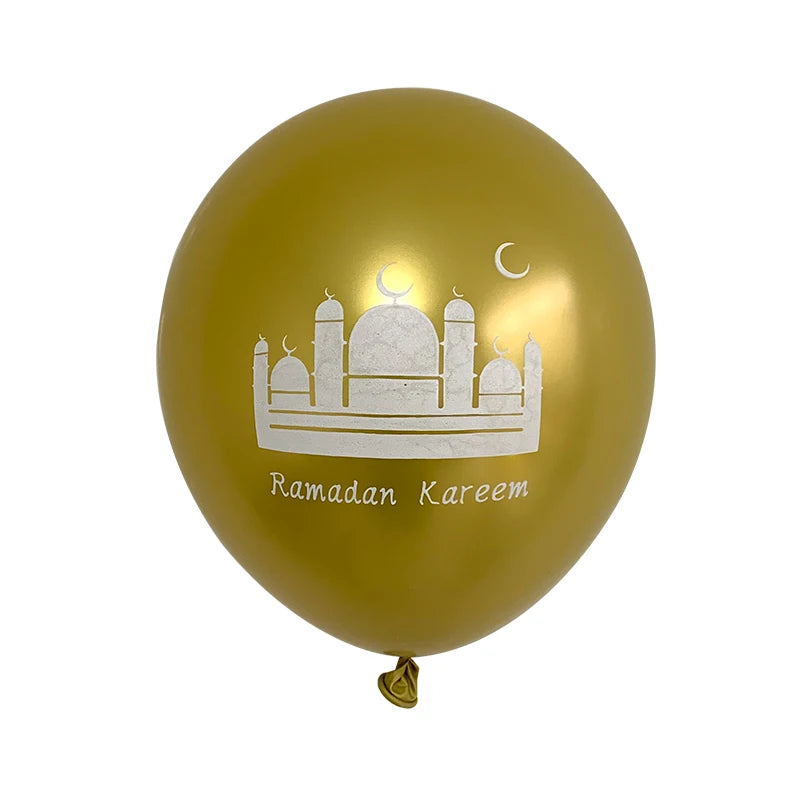 10pcs Eid Mubarak Latex Balloon Balloons Ramadan Kareem Decoration Ramadan Mubarak Muslim Islamic Festival Party DIY Decorations