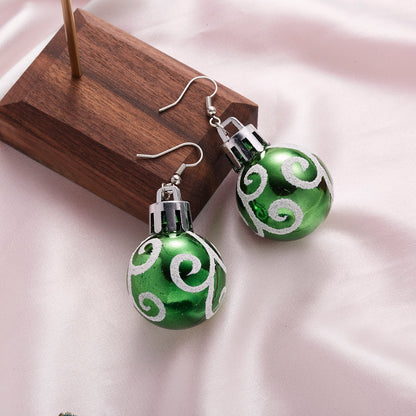 2023 New Fashion Christmas Earrings Creative Christmas Bulb Drop Earring for Women Christmas Colorful Ball Dangle Earrings