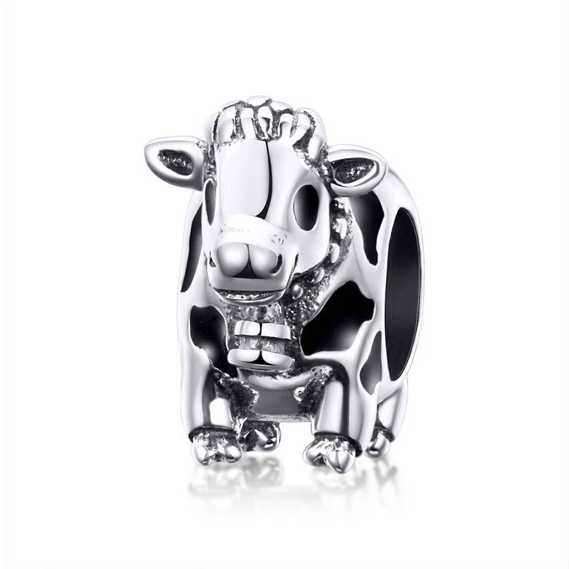 BISAER 925 Sterling Silver Blue Travel Suitcase Charm Pink Car Pendant Family House Home Beads Fit Women Bracelet DIY Jewelry