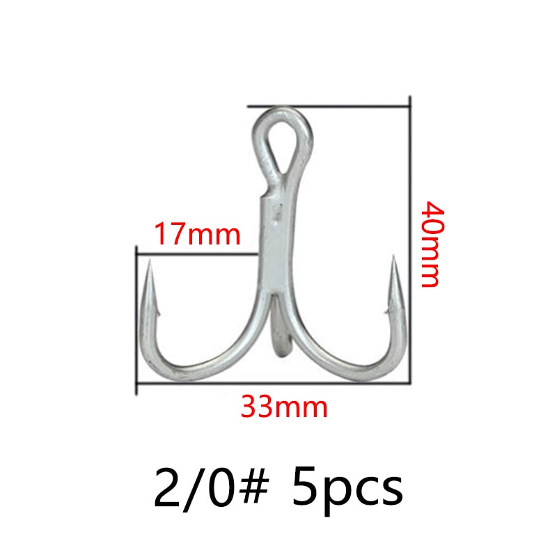 Balleo 5/10pcs Sharp Quadruple Reinforced Triple Anchor Hook Treble Three Fishing Hooks 4X Times Lure Three Fork Three Claw Hook
