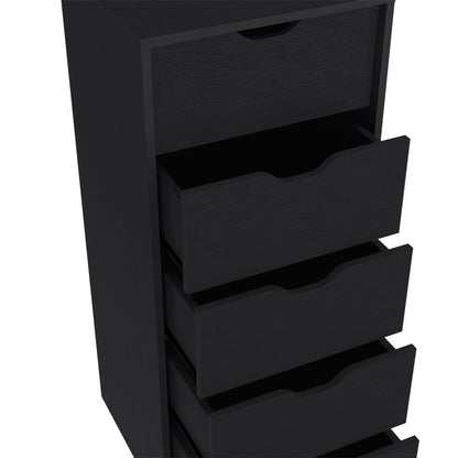 Kamran Dresser, Five Drawer Narrows -Black