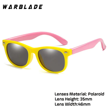 WarBlade Fashion Kids Sunglasses Children Polarized Sun Glasses Boys Girls Glasses Silicone Safety Baby Shades UV400 Eyewear