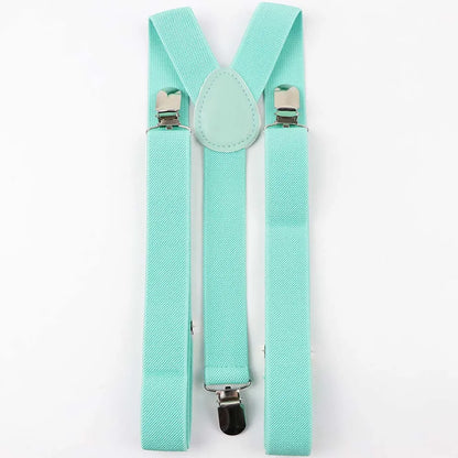 Solid Color Man's Belt Men Women Suspenders Polyester Y-Back Braces Adjustable Elastic