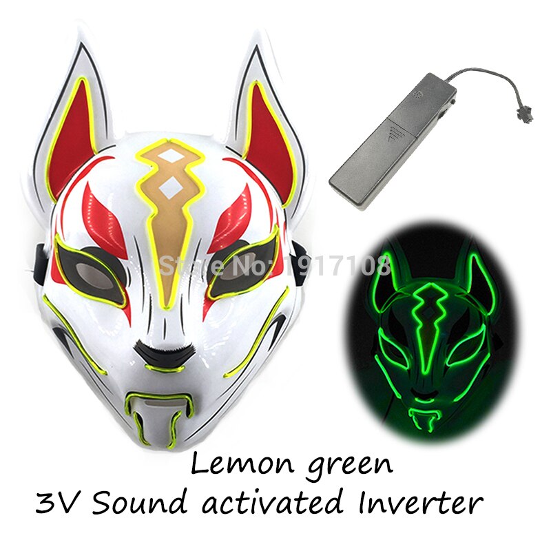 Fashion Halloween Party Mask Light Up Neon LED Mask for Halloween Carnival Party Glowing Anime Mask for Cosplay Decoration
