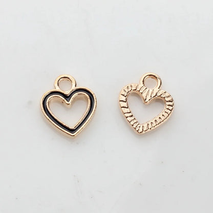 50pcs/Lot  Zinc Alloy Charms Enamel Mini Sweet Heart Hollow Charms for DIY Necklaces Bracelets Jewelry Making Accessories