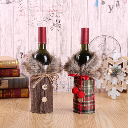 Christmas Wine Bottle Cover Merry Christmas Decor for Home 2023 Navidad Noel Christmas Ornaments Xmas Happy New Year 2024